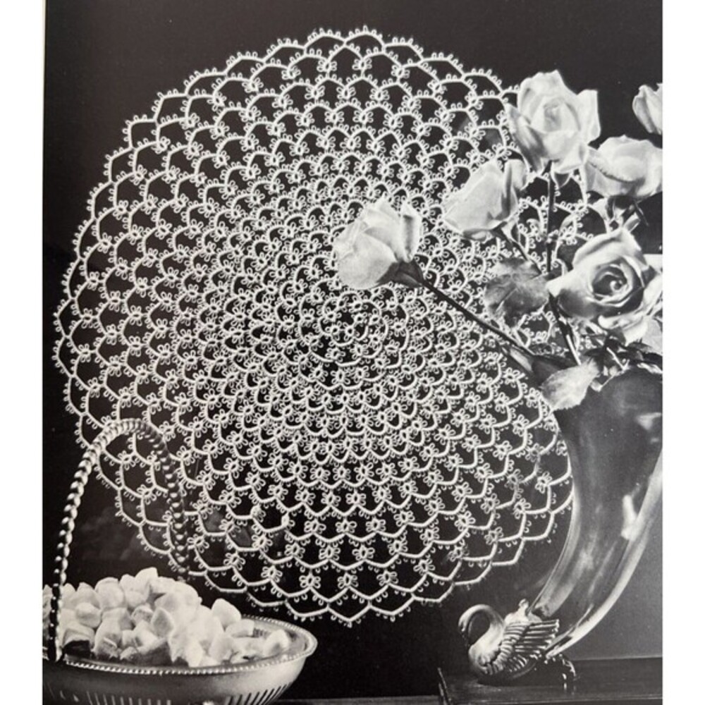 Vintage 1950's Crochet Knit Doily Pattern FROSTY MORNING Tatted 11"
